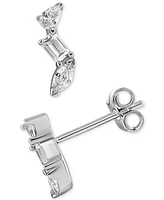 Giani Bernini Cubic Zirconia Mixed Cut Cluster Stud Earrings in Sterling Silver, Exclusively at Macy's