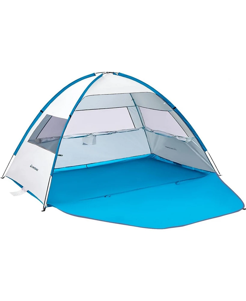 EchoSmile Beach Tent Sun Shelter for 3 Person, Beach Canopy Sun Protection Upf 50+, Easy Setup & Lightweight & Portable Cabana Tent Sun Shade for Baby