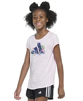 adidas Big Girls Cap-Sleeve Logo Graphic Cotton T-Shirt