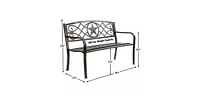 Slickblue Powder Coated Steel 4-ft. Outdoor Patio Garden Bench in Metal Finish