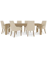 7pc Dining Set (Davie Rectangular Table & 6 Nelin Chairs)