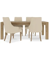 5pc Dining Set (Davie Rectangular Table & 4 Nelin Chairs)