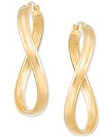 Signature Gold Polished Wavy Oval Drop Earrings in 14k Gold Over Resin