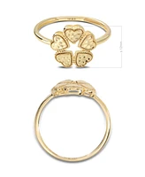 Devata Clover Heart Ring in 14K Gold, Size 7, approx. 1.9 grams.