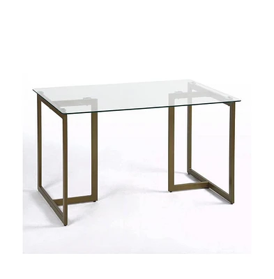 Slickblue Tempered Glass Top Dining Table for Modern Dining Rooms and Kitchens