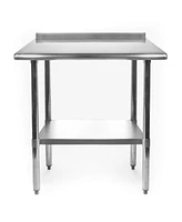 Slickblue Heavy Duty 30 x 24 inch Stainless Steel Restaurant Kitchen Prep Work Table with Backsplash