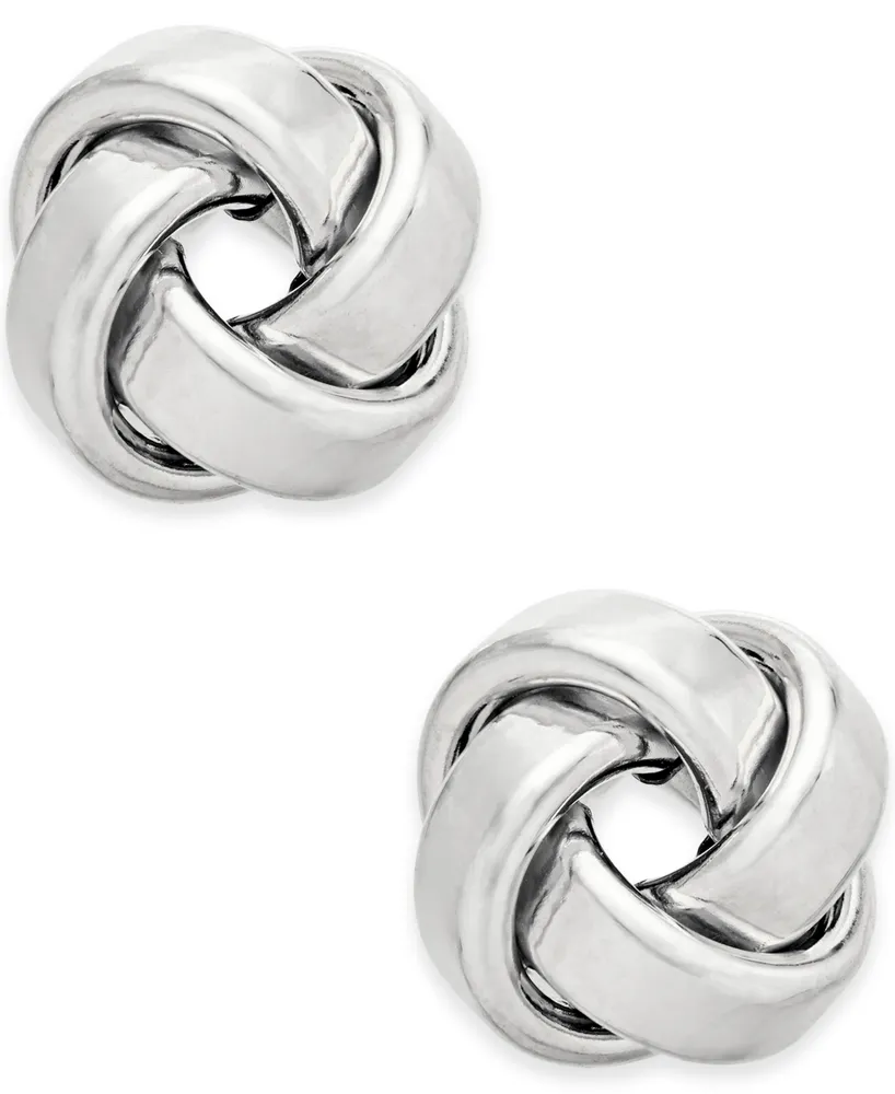 Italian Gold Love Knot Stud Earrings in 14k Gold or White Gold