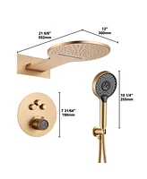Casainc Thermostatic Rainfall Shower System with Rough in-Valve