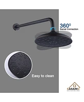 Casainc Wall Mount 2 Function Rainfall Shower System with 3 Setting Handheld, Rough-In Valve and Diverter