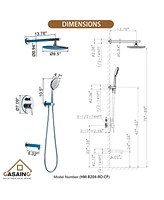 Casainc 3-Function Rainfall Complete Shower System with 5-Setting Handheld and Bath Spout