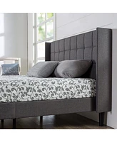 Slickblue Wingback Upholstered Platform Bed for Elegant Bedroom Design and Comfort