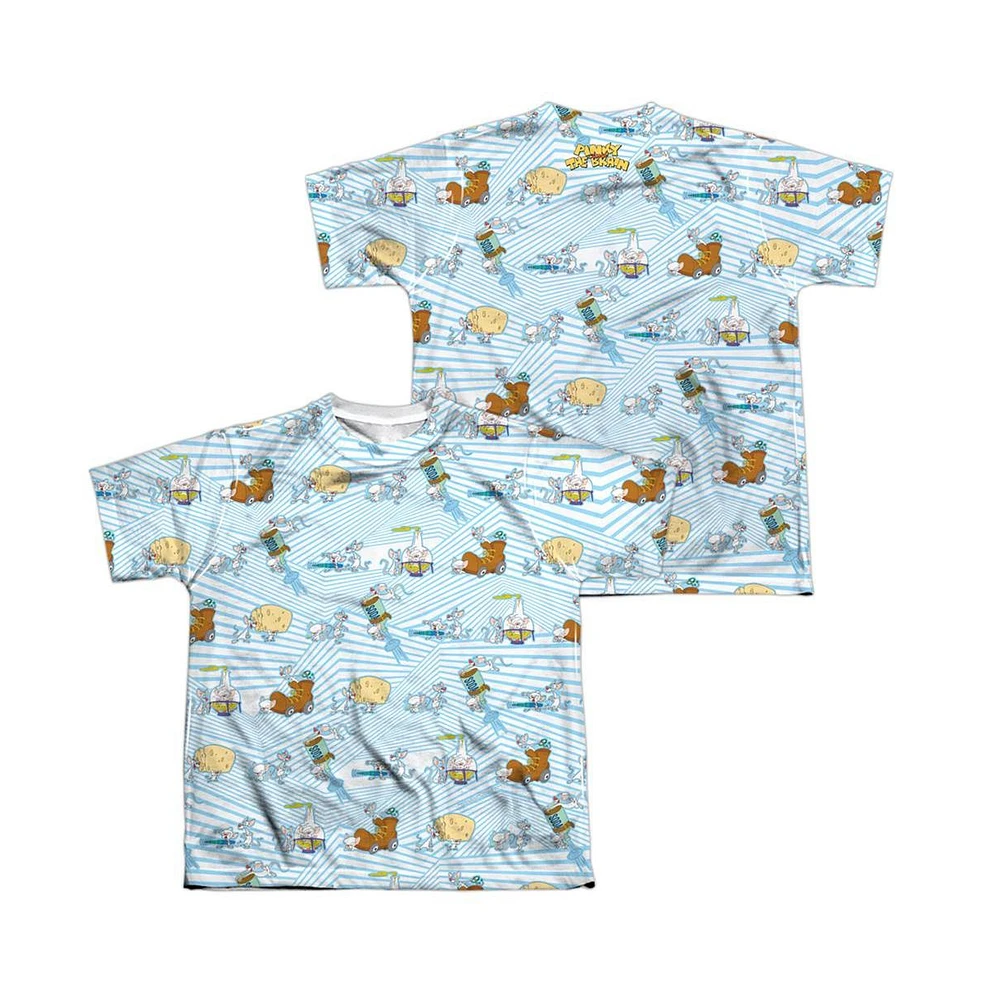 Animaniacs Boys Experiments (Front/Back Print) Short Sleeve Poly Crew Tee / T-Shirt