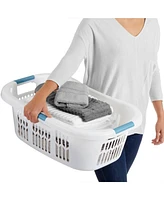 Rubbermaid 2.1 Bushel Large Hip-Hugger Portable Plastic Laundry Basket