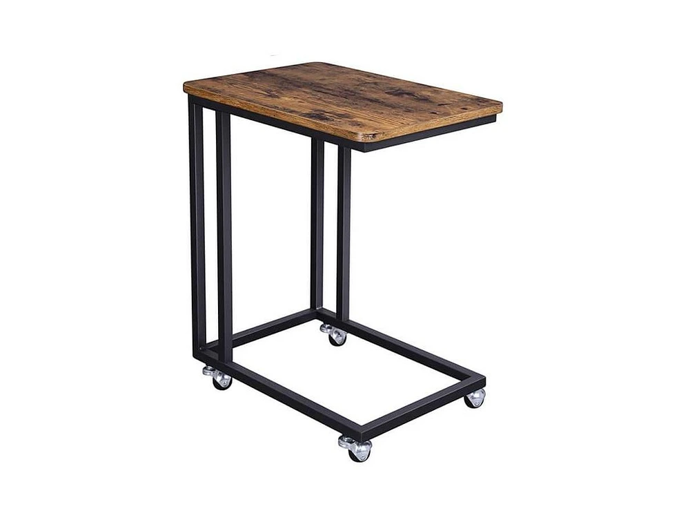 Slickblue Modern Industrial Side Table Nightstand Tv Tray on Wheels for Versatile Storage