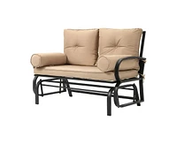 Slickblue Outdoor Garden Patio Rocking Glider Chair Loveseat with Cushions