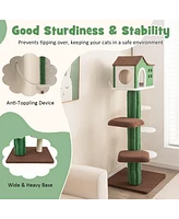 Gymax 7-Tier Modern Cat Tree Tower 61'' Cat Climbing Stand with Sisal Scratching Posts