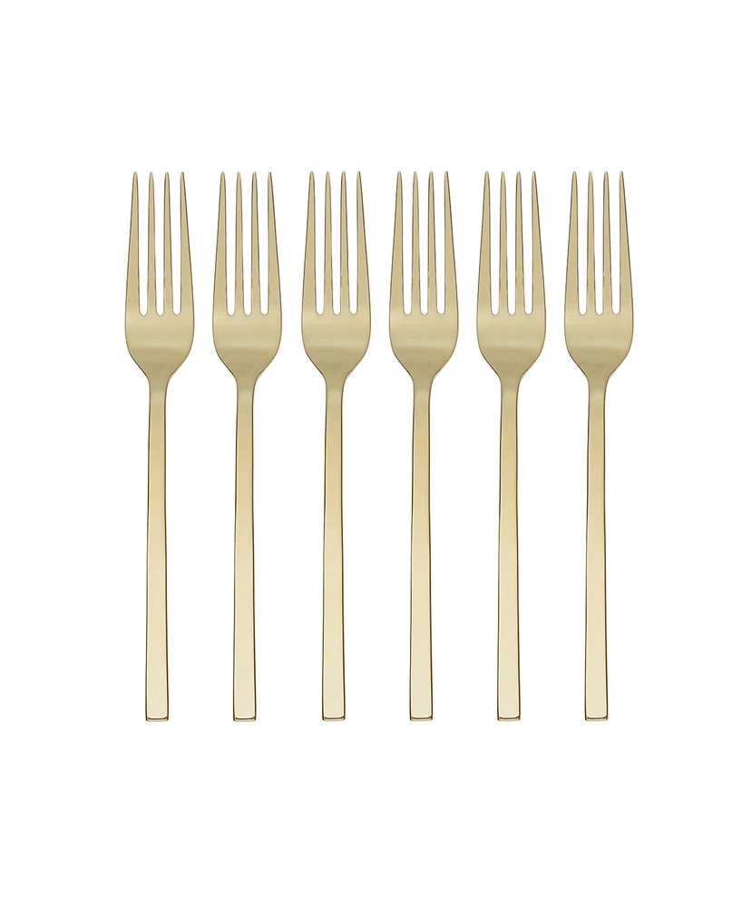 Oneida Allay Champagne Set of 6 Everyday Flatware Dinner Forks