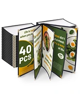 WeChef 40 Pack Restaurant Menu Covers 8.5 x 11inch Book Style 5 Pages 10 Views