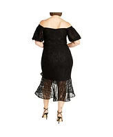 City Chic Plus Lace Lily Dress