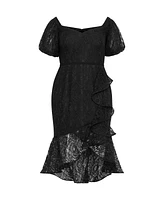 City Chic Plus Lace Lily Dress