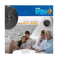 Pyle Dual 8" Waterproof Marine Speakers - 2-Way Full Range Stereo Sound, 160W (Black)