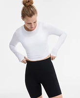 Id Ideology Women's Soft Long-Sleeve Crop Top, Exclusively at Macy's