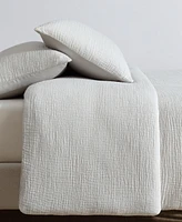Calvin Klein Washed Texture Solid Cotton Jacquard 3 Piece Duvet Cover Set