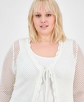 Madden Girl Trendy Plus Mesh Tie-Front Duster