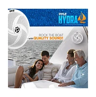 Pyle Dual 8" Waterproof Marine Speakers - 2-Way Full Range Stereo Sound, 160W (White