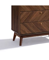 LuxenHome Columbia Engineered Wood 47.5-Inch Tall 5-Drawer Bachelor Chest