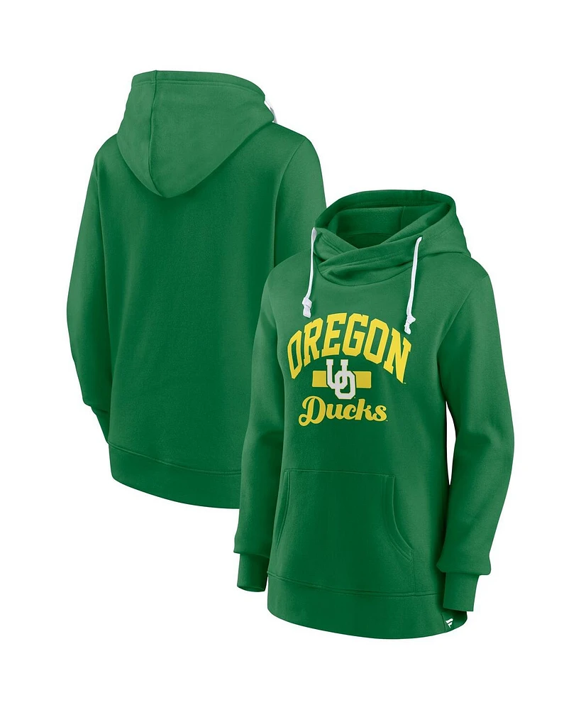 Fanatics Women's Green Oregon Ducks Lock It Down Iconic Fleece Pullover Hoodie