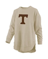 Pressbox Women's Tan Tennessee Volunteers Poncho Fleece Pullover Sweatshirt