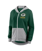 Logo Athletic Women's Green Bay Packers Hit It French Terry Full-Zip Hoodie