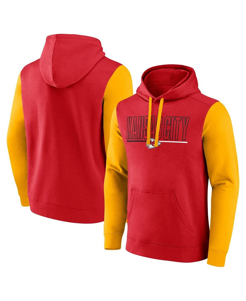 Fanatics Men's Red/Gold Kansas City Chiefs Outline Pullover Hoodie