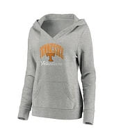 Fanatics Women's Gray Tennessee Volunteers Victory Script V-Neck Pullover Hoodie