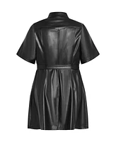 Plus Faux Leather Hunter Dress