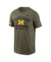 Jordan Men's Olive Michigan Wolverines 2024 Military Appreciation Performance T-Shirt