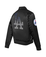 Pro Standard Women's Black Los Angeles Dodgers Rhinestone Satin Full-Snap Jacket