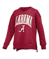 Pressbox Women's Crimson Alabama Tide Pocketed Arch Pullover Sweatshirt