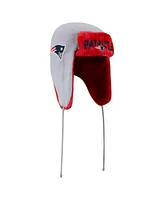 New Era Men's Gray New England Patriots Helmet Head Trapper Knit Hat