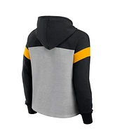 Fanatics Women's Heather Gray/Black Pittsburgh Steelers Bold Play Call Pullover Hoodie