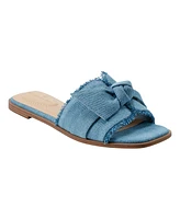 Bandolino Women's Vallen Knotted Bow Flat Slide Sandals