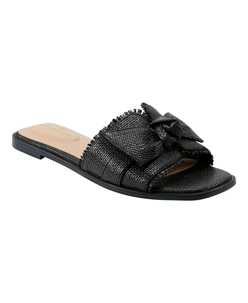 Bandolino Women's Vallen Knotted Bow Flat Slide Sandals