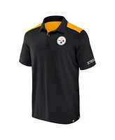 Fanatics Men's Black/Gold Pittsburgh Steelers Colorblock Polo