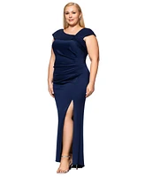 Xscape Plus Asymmetric Evening Gown