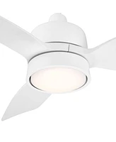 Casa Vieja 36" Verdin Modern Indoor Outdoor Ceiling Fan 3 Blade Led Light Remote Control Matte White Finish Blades Bedroom Patio Living Room Kitchen P