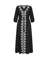 City Chic Plus Ulla Embroidered Dress
