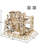 Robotime 3D Wooden Jigsaw Puzzle Marble Run Model Kits Birthday Gift for Teens and Adults, Beige, 9.9"8.9"8"