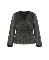 City Chic Plus Lilian Sparkle Top