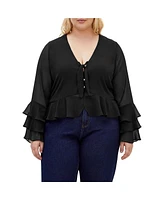 City Chic Plus Trixie Ruffle Top